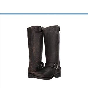 Frye Black Leather Ankle Boots